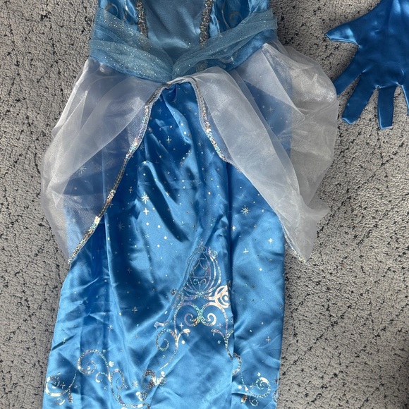 Disney Princess Sparkling Blue Costume with Gloves - Picture 3 of 5